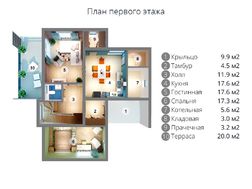 Незвичайний двоповерховий будинок з цегляним декором