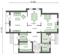 Проект сучасного будинку на два поверхи в класичному стилі