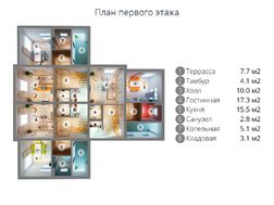 План привабливого особняка для проживання трьох сімей