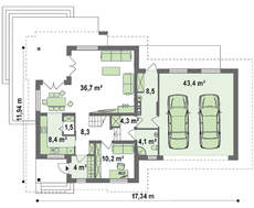 Вишуканий будинок з мансардним поверхом і гаражем на 2 авто