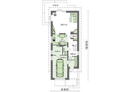 Проект будинку для вузької ділянки з гаражем