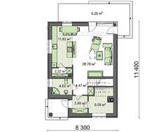 Проект компактного двоповерхового котеджу