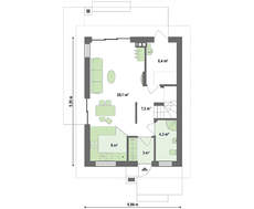 Проект двоповерхового котеджу для вузької ділянки