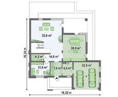 Проект невеликої садиби з гаражем на 2 машини