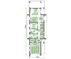 Проект стильного сучасного котеджу для вузької ділянки