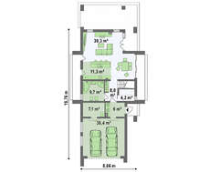 Проект модернового сучасного котеджу для вузької ділянки