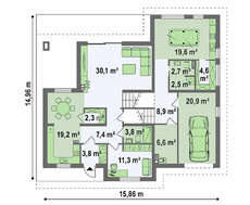 Котедж з гаражем в цокольному поверсі