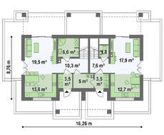 Компактний мансардний будинок на дві сім'ї