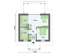 Проект затишного котеджу 35 m²