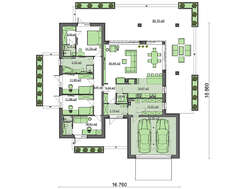 Одноповерховий будинок 180 m² в сучасному стилі