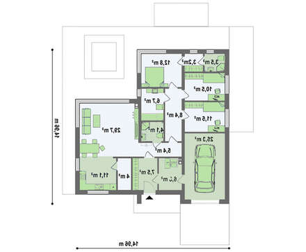 Проект одноповерхового будинку з панорамними вікнами