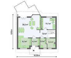 Проект невеликого еко будинку з мансардою