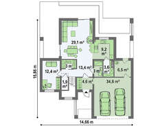 Сучасний будинок з гаражем на дві машини