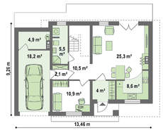 Проект невеликого компактного двоповерхового будиночка