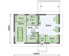 Котедж в класичному стилі з другим світлом в кухні-студії