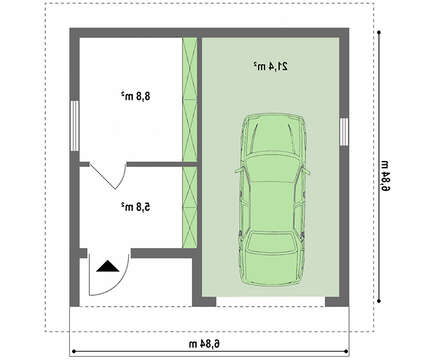 Гараж на 1 машину з господарським приміщенням і горищем