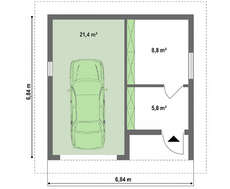 Гараж на 1 машину з господарським приміщенням і горищем