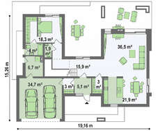 Розкішний проект компактного особняка