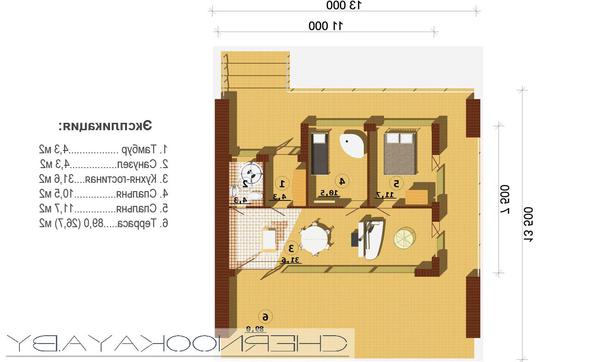 Одноповерховий невеликий стильний котедж з плоским дахом