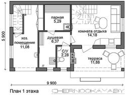 Сучасний заміський будинок для банних процедур
