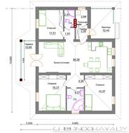 Сучасний одноповерховий житловий будинок з двома санвузлами