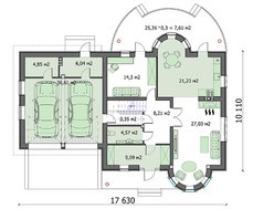 Проект невеликого замку з гаражем для 2 авто