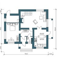 План незвичайного гарного двоповерхового будинку