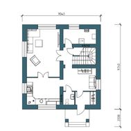 Проект стильного двоповерхового будинку з двома акуратними балконами