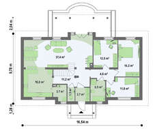 Проект симетричного одноповерхового будинку
