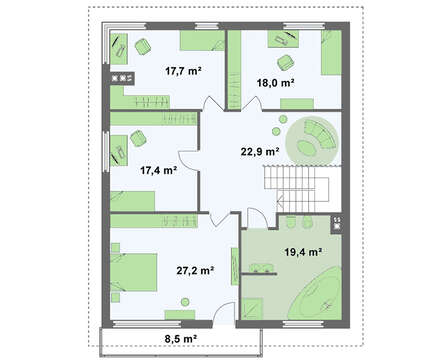 Проект двоповерхового будинку з підвалом