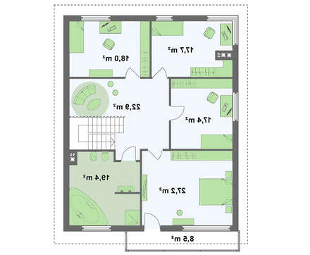 Проект двоповерхового будинку з підвалом