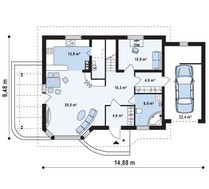 Проект будинку з мансардою із газобетону площею 178 m²