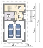 Сучасний гараж з житловим приміщенням в мансарді
