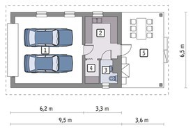 Гараж на два авто з великою верандою