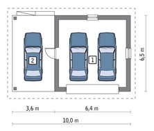 Гараж з навісом на три авто