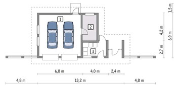 Сучасний гараж на два авто з автомайстерні