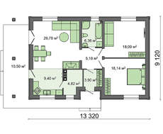 Проект маленького будинку з терасою