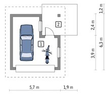 Просторий гараж з навісом