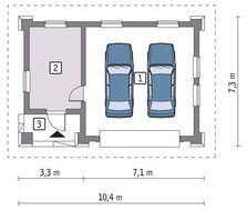 Гарний гараж на 2 машини з терасою