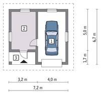 Гараж на одне авто з цегляним декором