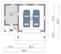 Гараж на 2 машини з нежитловим приміщенням