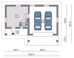 Гараж з кімнатою відпочинку на 2 машини