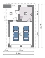 Гараж в стилі мінімалізму на 2 авто