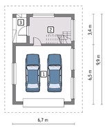 Гараж в стилі мінімалізму на 2 авто