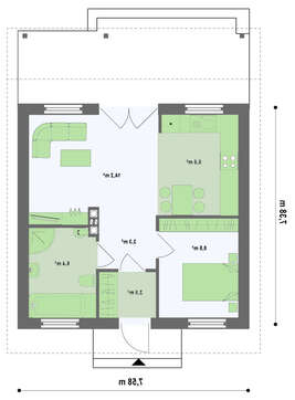 Проект невеликого будинку з критою терасою Проект невеликого будинку з критою терасою