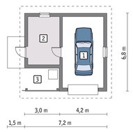 Гараж з односхилим дахом на 2 авто