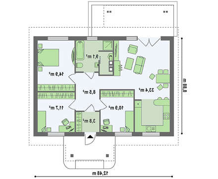 Проект будинку на 90 m²