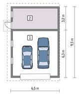 Просторий гараж під односхилим дахом