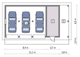 Гараж на 3 авто з навісом