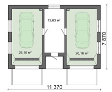 Проект гаража цікавого планування на 2 машини